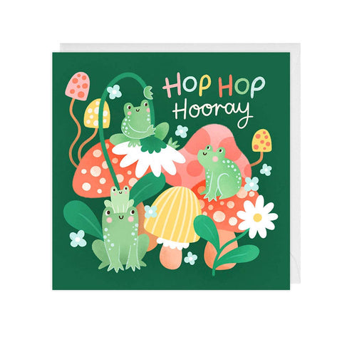 Frogs Hop Hop Hooray Card