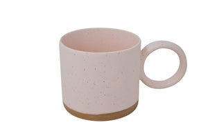 Mug With Round Handle, Pink Speckled