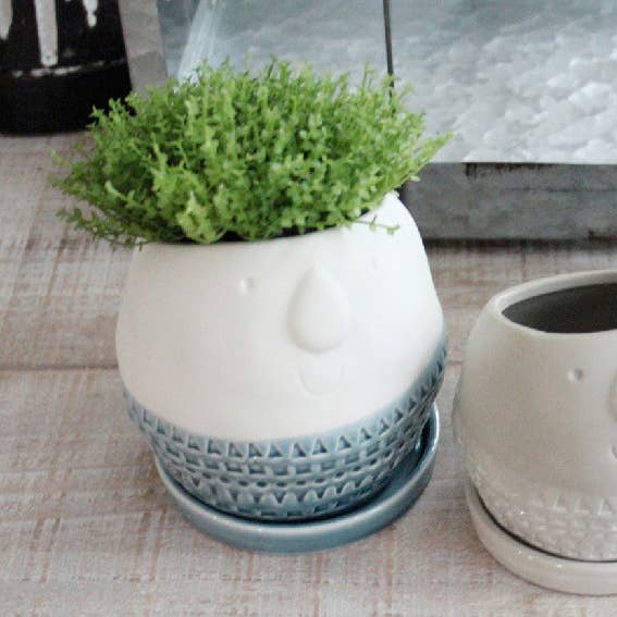 Happy Face Planter With Saucer