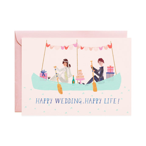 Mr. Boddington's Studio Happy Wedding, Happy Life! Canoe Card