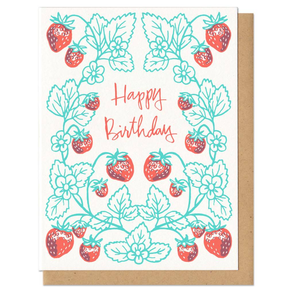 Frog & Toad Press Happy Birthday Strawberry Card