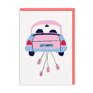 Car & Cans Just Married Card