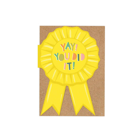 Shaped Ribbon You Did It! Card