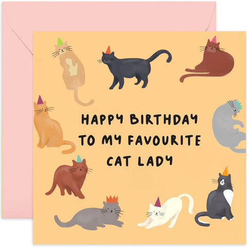 Happy Birthday To My Favourite Cat Lady Card