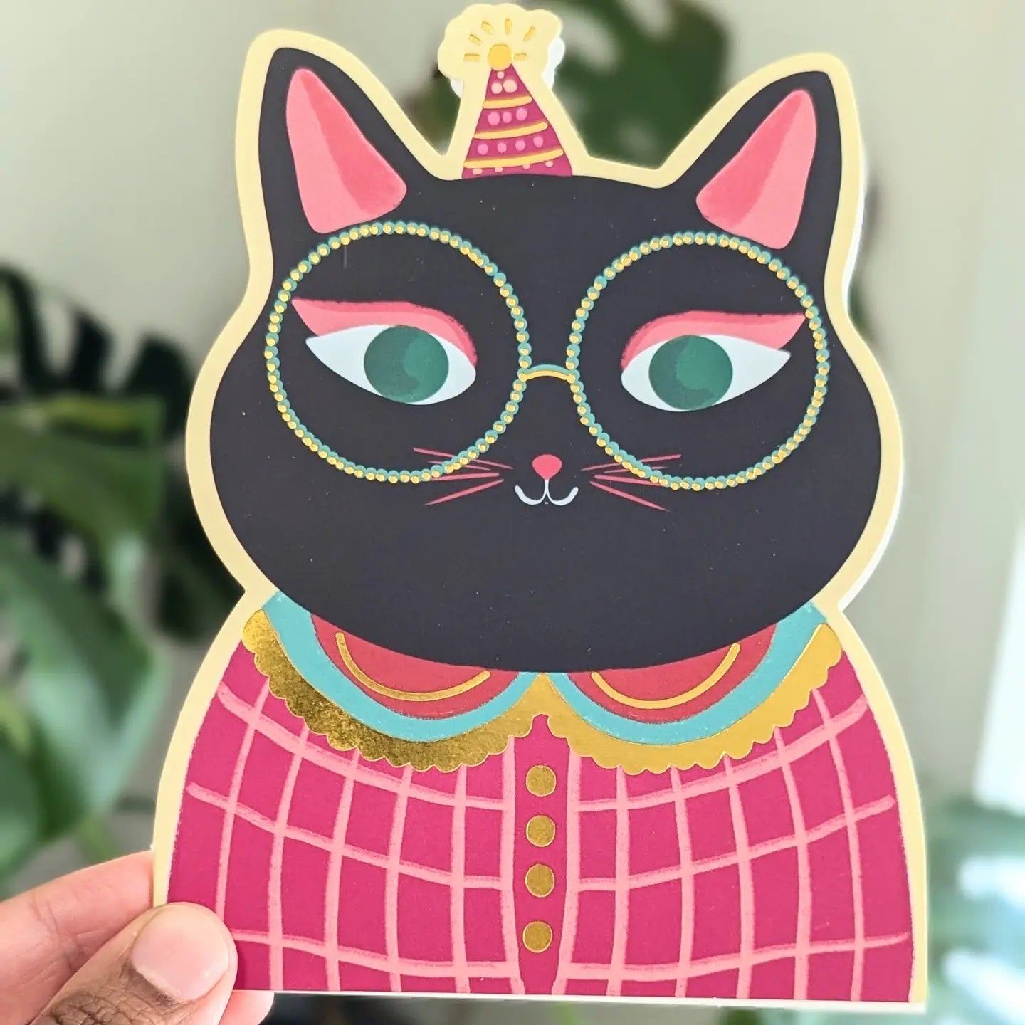 Nabeela Rumi Fancy Cat With Glasses Card