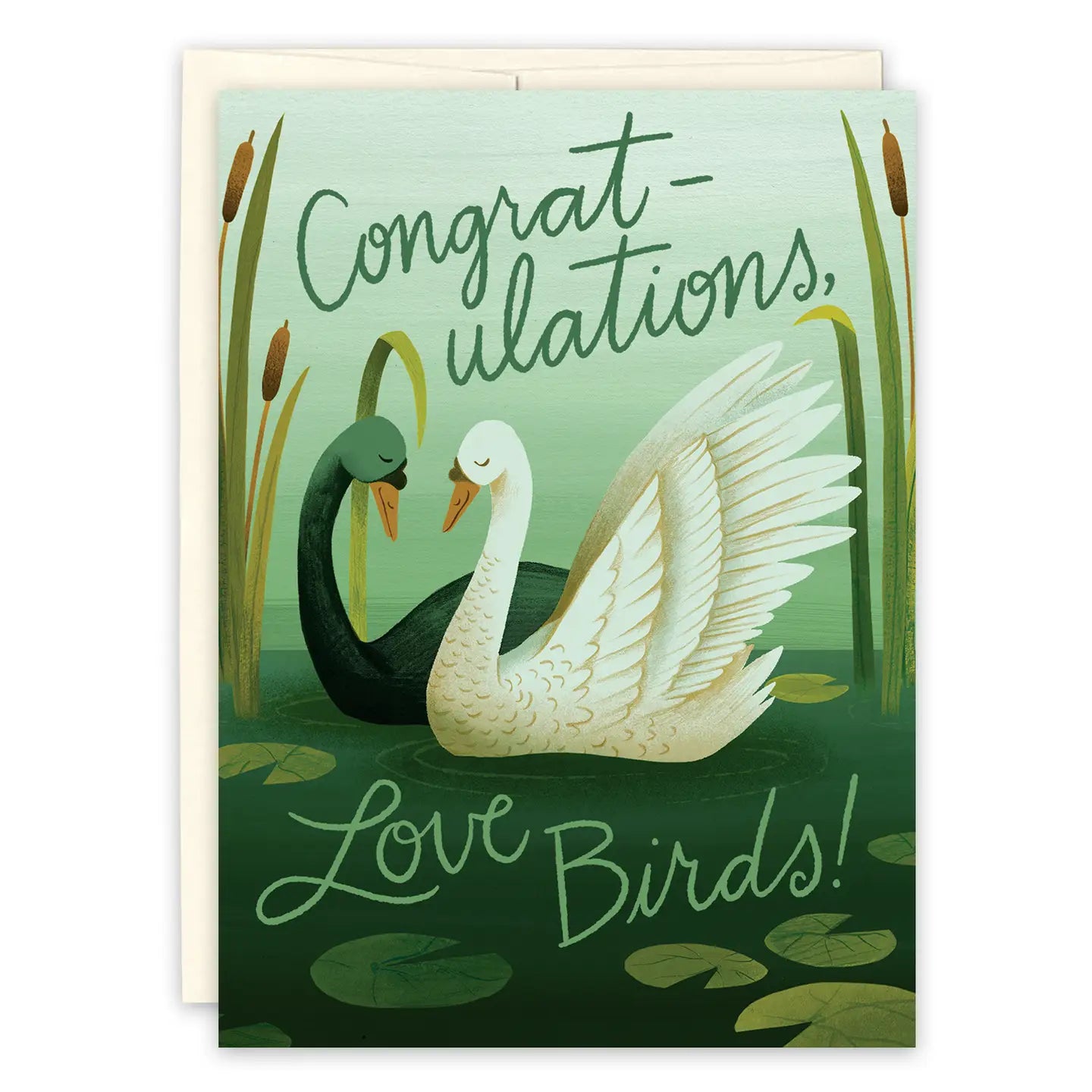 Swans Congratulations Love Birds! Card