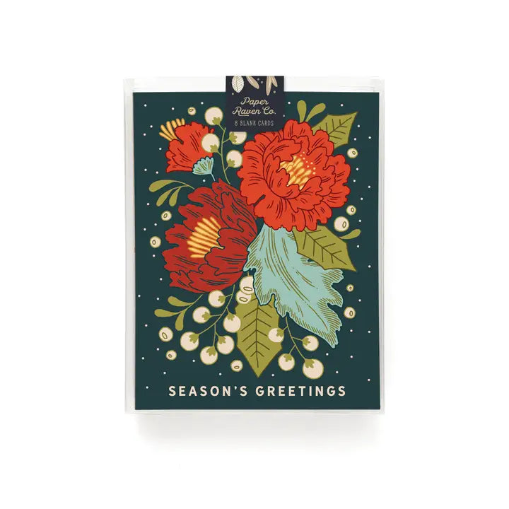 Floral Season's Greetings, Box Of 8 Cards