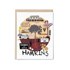 Stranger Things Hawkins Map Card
