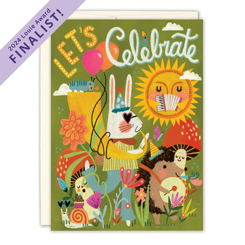 Animal Party Let's Celebrate Birthday Card