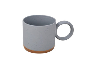 Mug With Round Handle, Blue Speckled