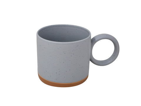 Mug With Round Handle, Blue Speckled