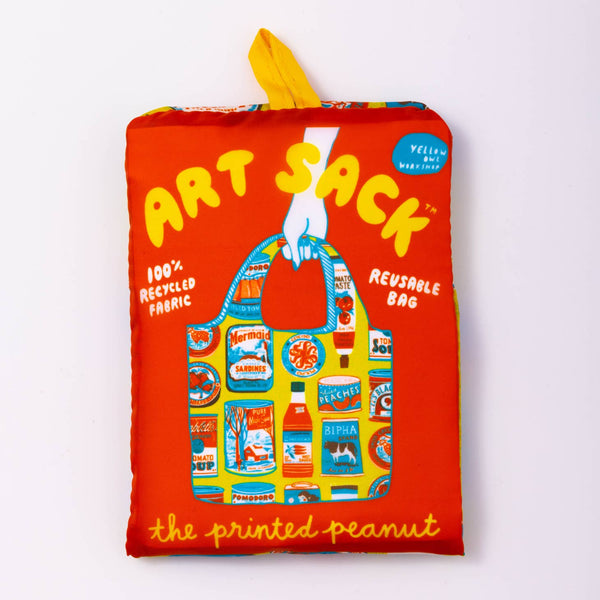 Art Sack By Printed Peanut, Tins Reusable Tote Bag