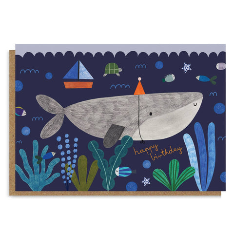 Undersea Happy Birthday Whale Card