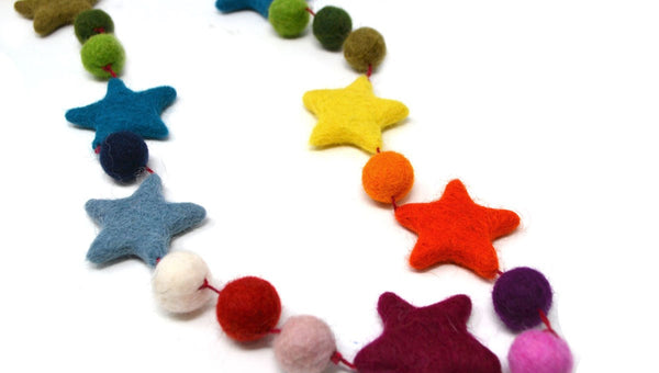 Felted Star Garland