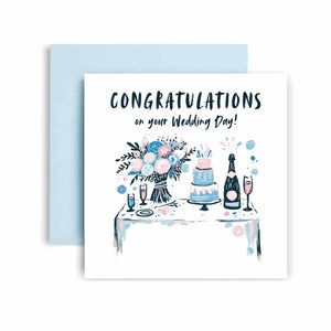 Champagne & Cake Congratulations On Your Wedding Day Card