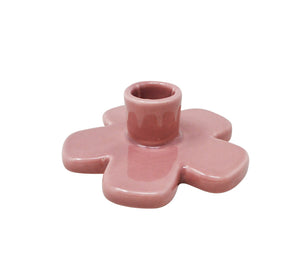Flower Taper Candle Holder, Pink