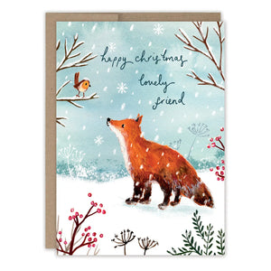 Fox Happy Christmas Lovely Friend Card