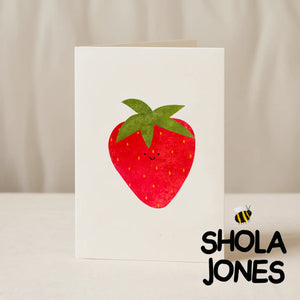 Strawberry Smiley Face Card