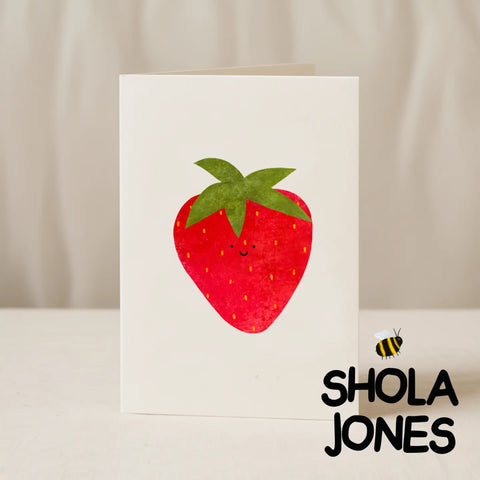 Strawberry Smiley Face Card