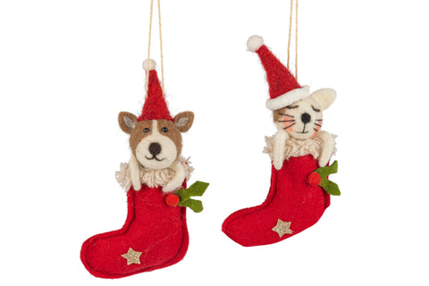 Felt Stocking Pet Ornaments