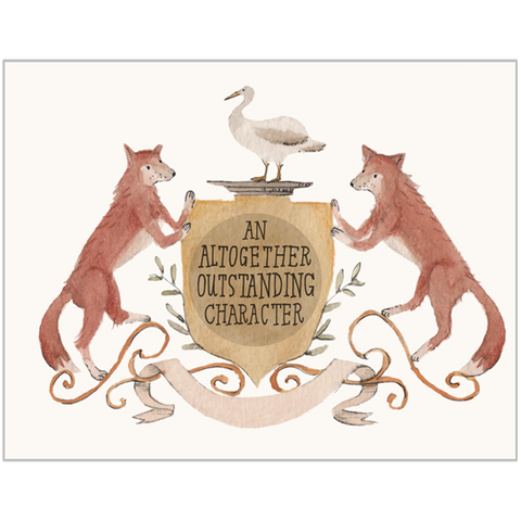 Foxes An Altogether Outstanding Character With Button Card