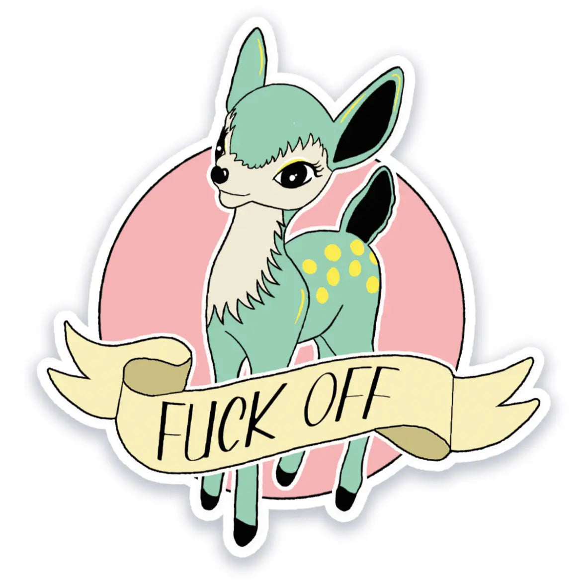 Cute Deer Fuck Off Sticker