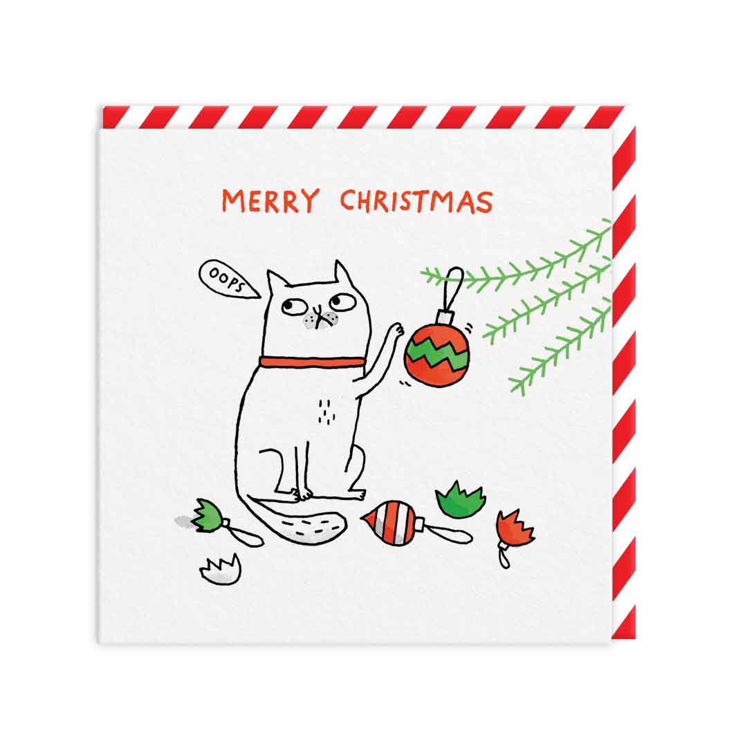 Oops! Merry Christmas Cat Card