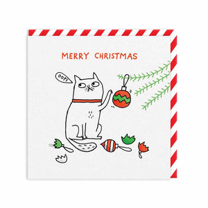 Oops! Merry Christmas Cat Card