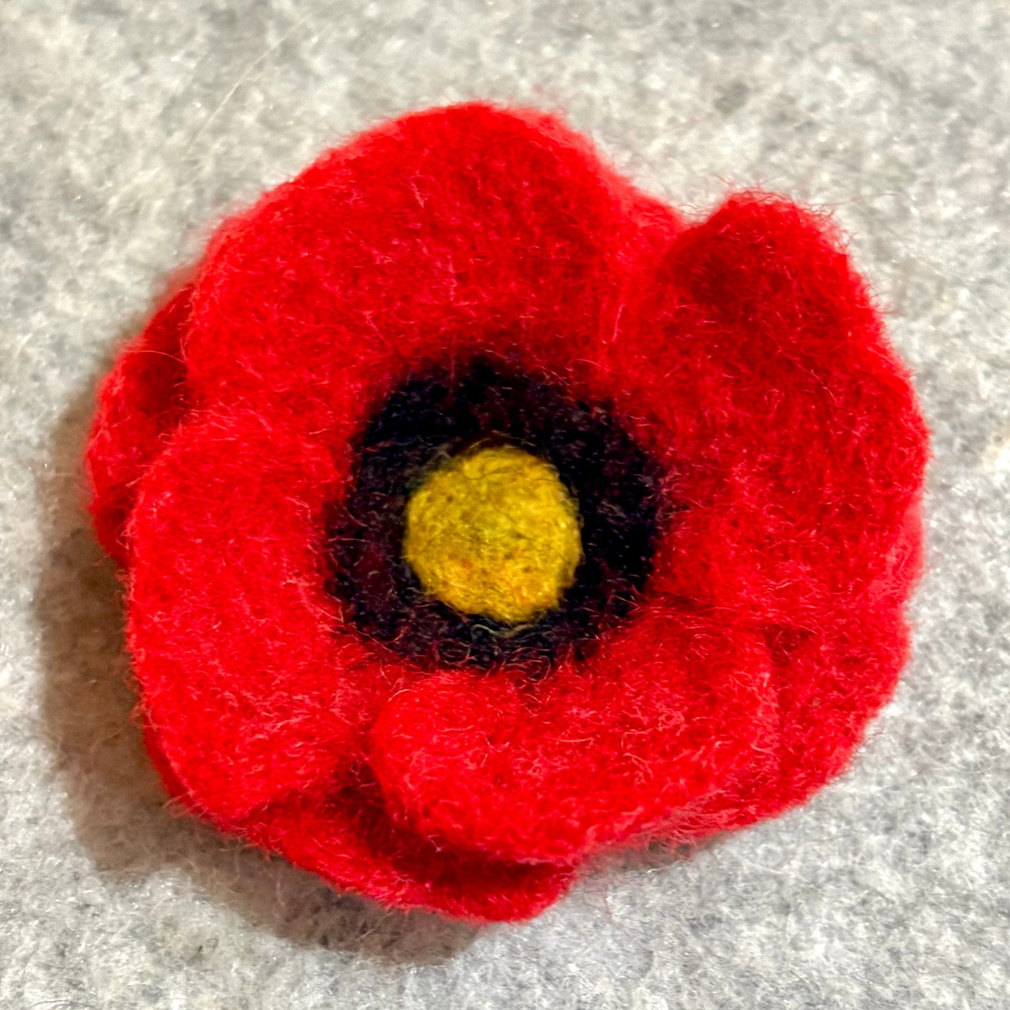 Felted Poppy Brooch - PRESALE