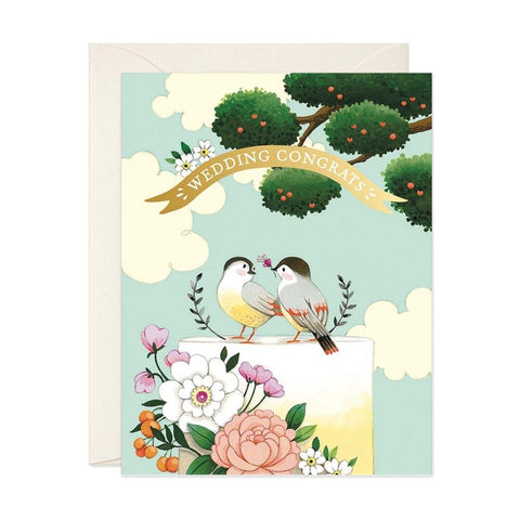 Love Birds Wedding Congrats Card