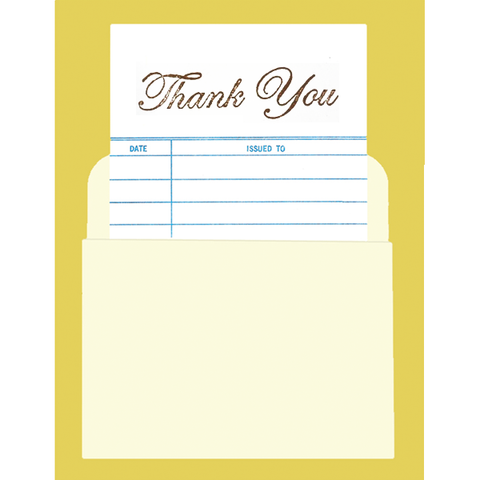 Retro Library Card Thank You Card