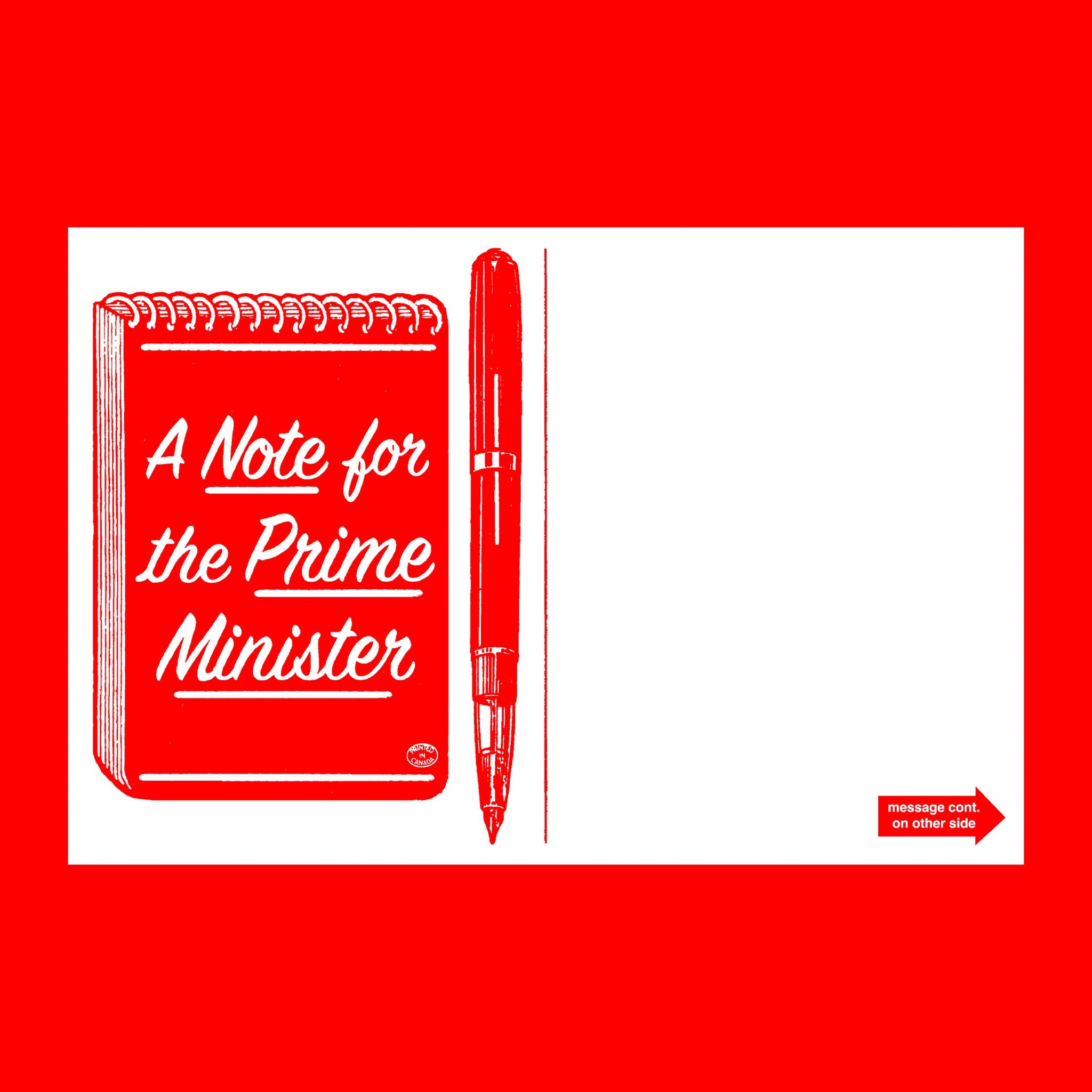 A Note For The Prime Minister Postcard