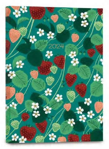 High Note Strawberries Softcover 2024, 17 Month Agenda