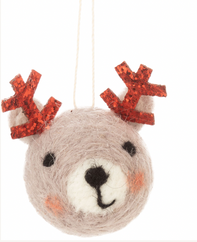 Felt Deer Ball Ornament