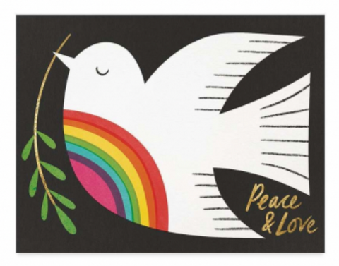 Peace & Love Rainbow Dove Card