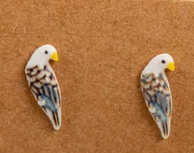 Budgie Ceramic Stud Earrings