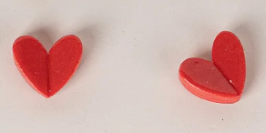 Red Heart Ceramic Stud Earrings