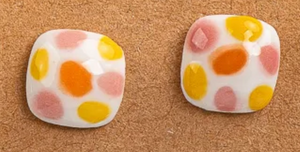 Dotted Ceramic Stud Earrings