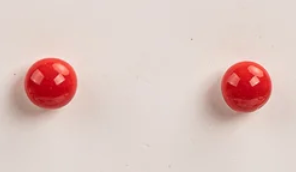 Tiny Ball Ceramic Stud Earrings, red