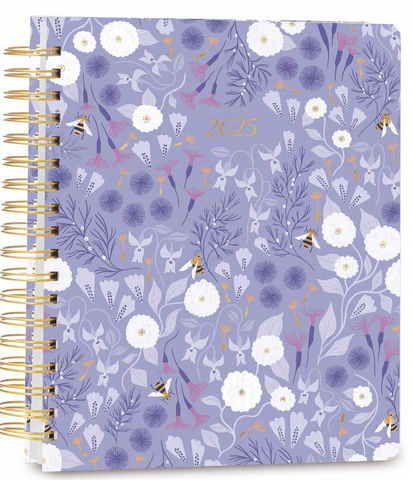 High Note Garden Bee Deluxe Hardcover 2025 Planner, 17 Month Agenda