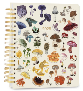 High Note Mushrooms Deluxe Hardcover 2025 Planner, 17 Month Agenda