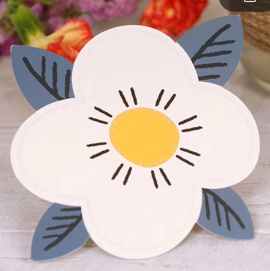 Mini Flower Card, White