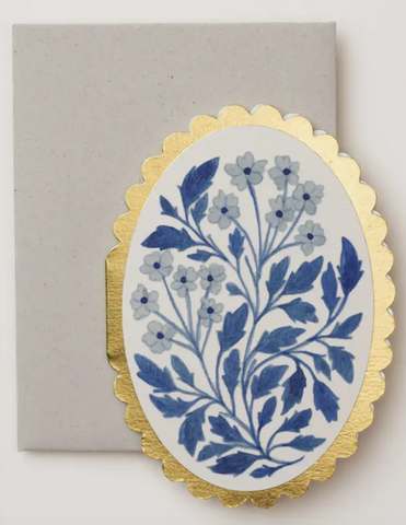 Wanderlust Paper Co. Blue Flora Mini Card