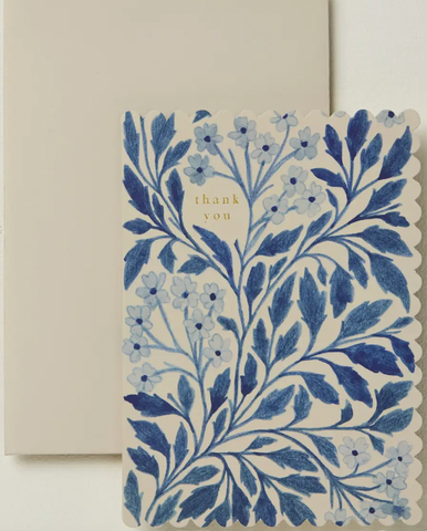 Wanderlust Paper Co. Ink Blue Flora 'Thank You' Card