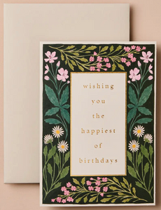 Wanderlust Paper Co. Meadow Border Wishing You The Happiest of Birthdays Card