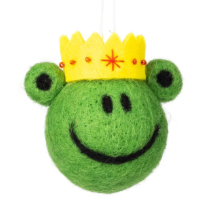 Felt Frog Royalty Ornament