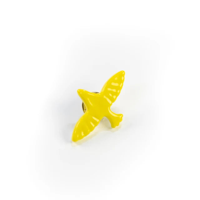 Ceramic Yellow Bird Pin