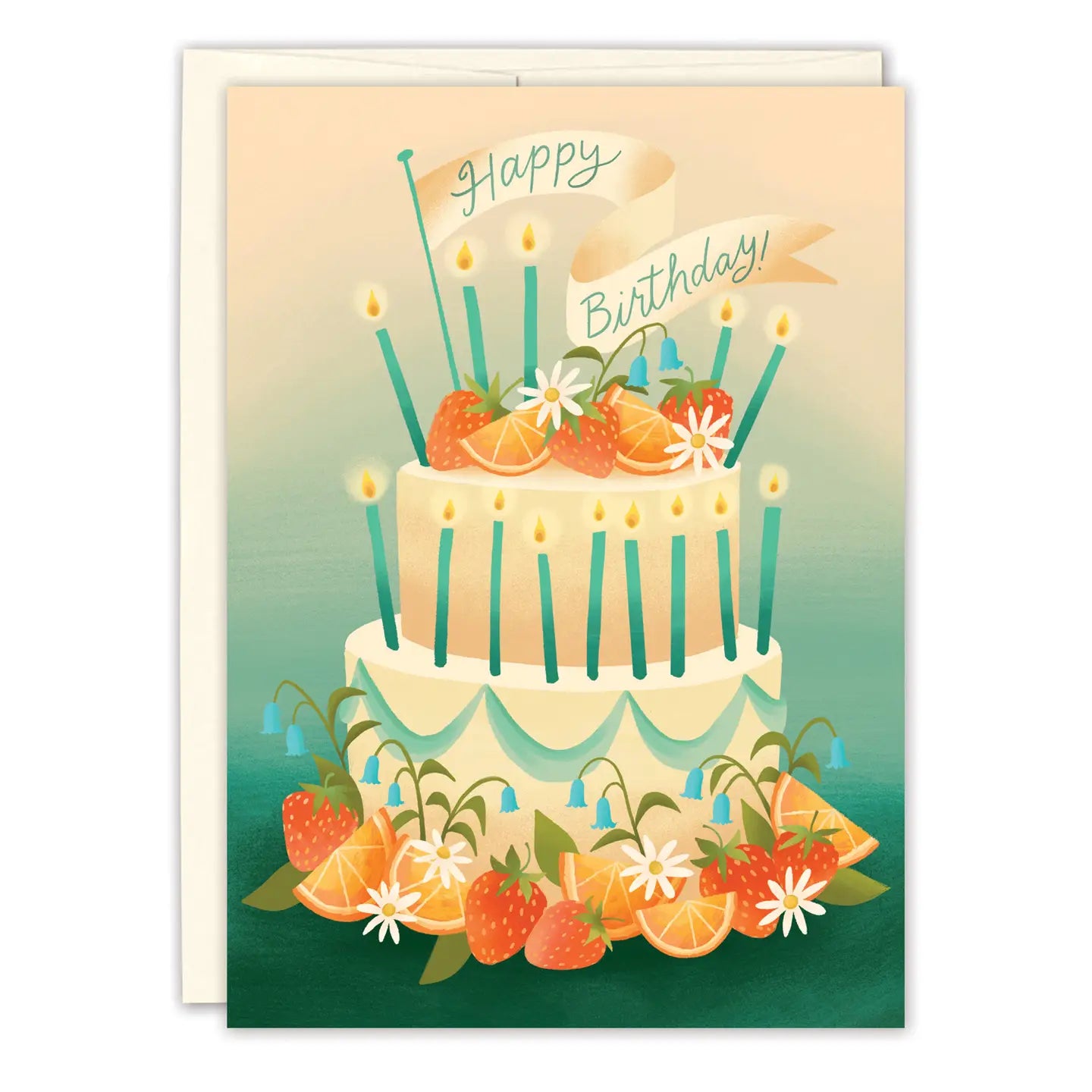 Citrus & Strawberry Cake Happy Birthday! Card