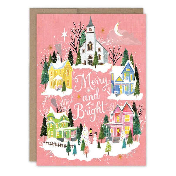 Merry & Bright Village Card, Box of 10 Cards