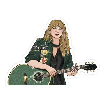 Taylor Swift With Guitar Reputation Sticker